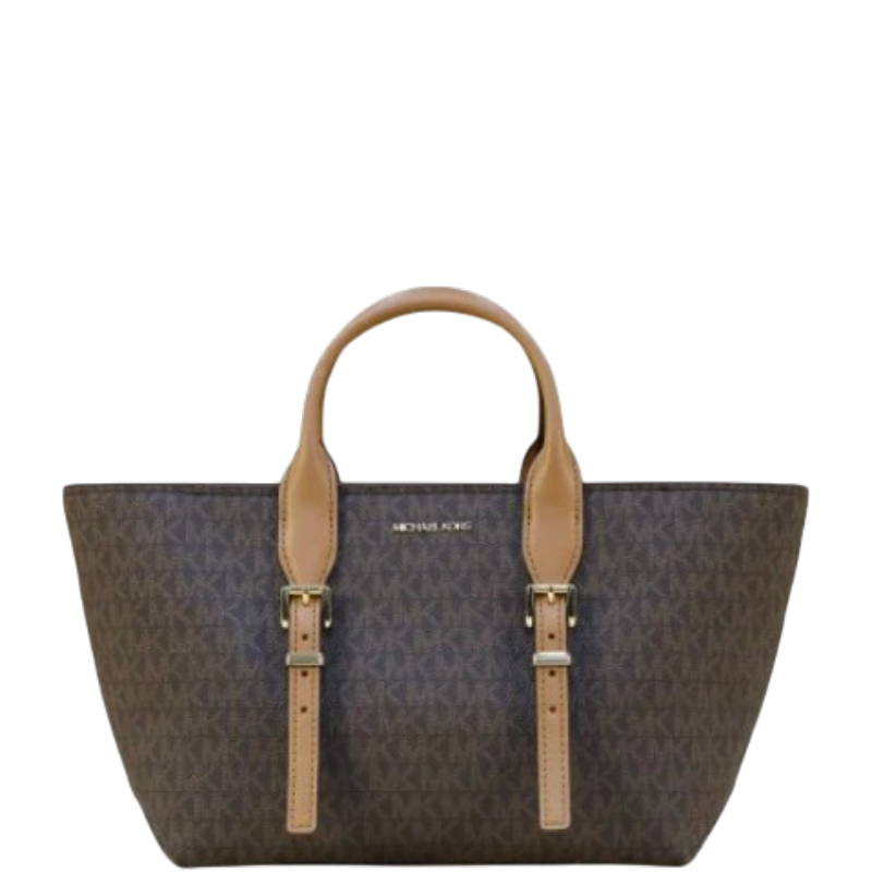 Michael Kors Moore Small Signature Logo Satchel- Brown