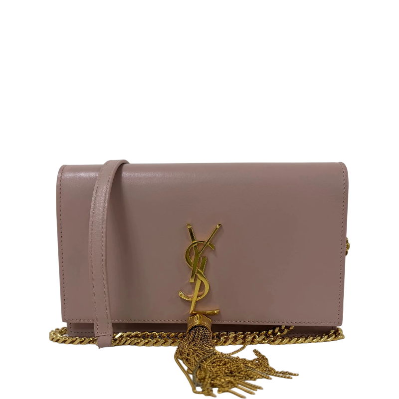 Saint Laurent Kate Tassel Wallet on Chain Pale Pink Leather Crossbody Clutch Bag