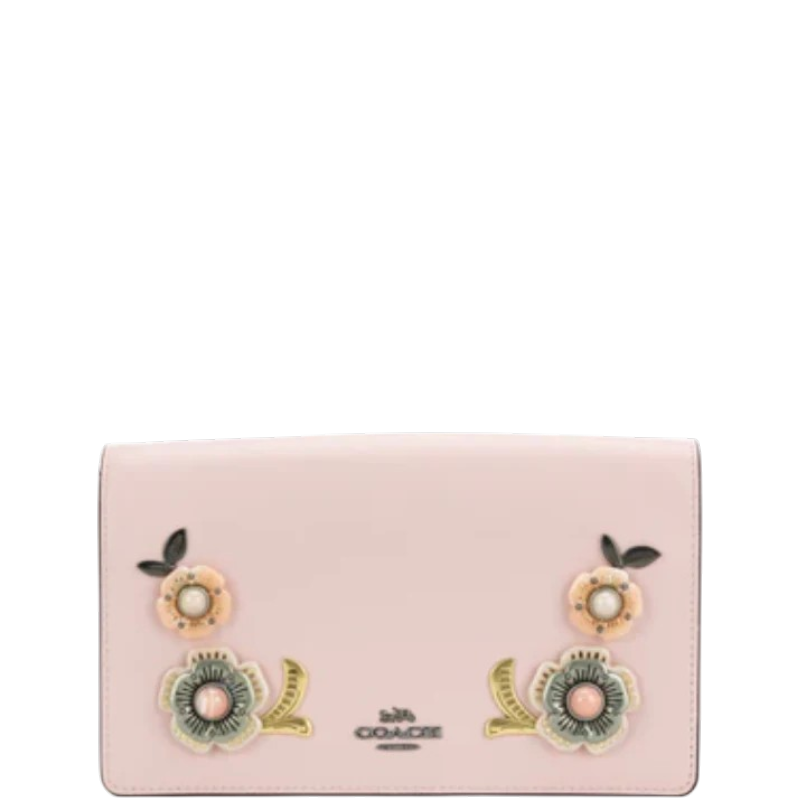 Coach Hayden Foldover Crossbody Clutch With Tea Rose Stones - Pink