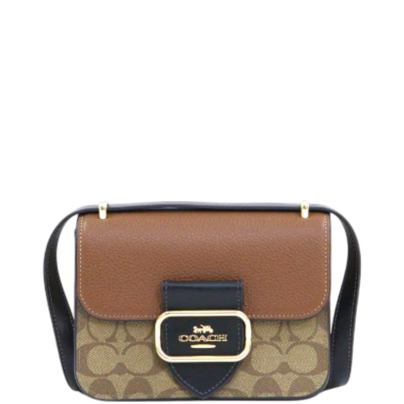 Coach Morgan Square In Colorblock Signature Canvas - Khaki Multi