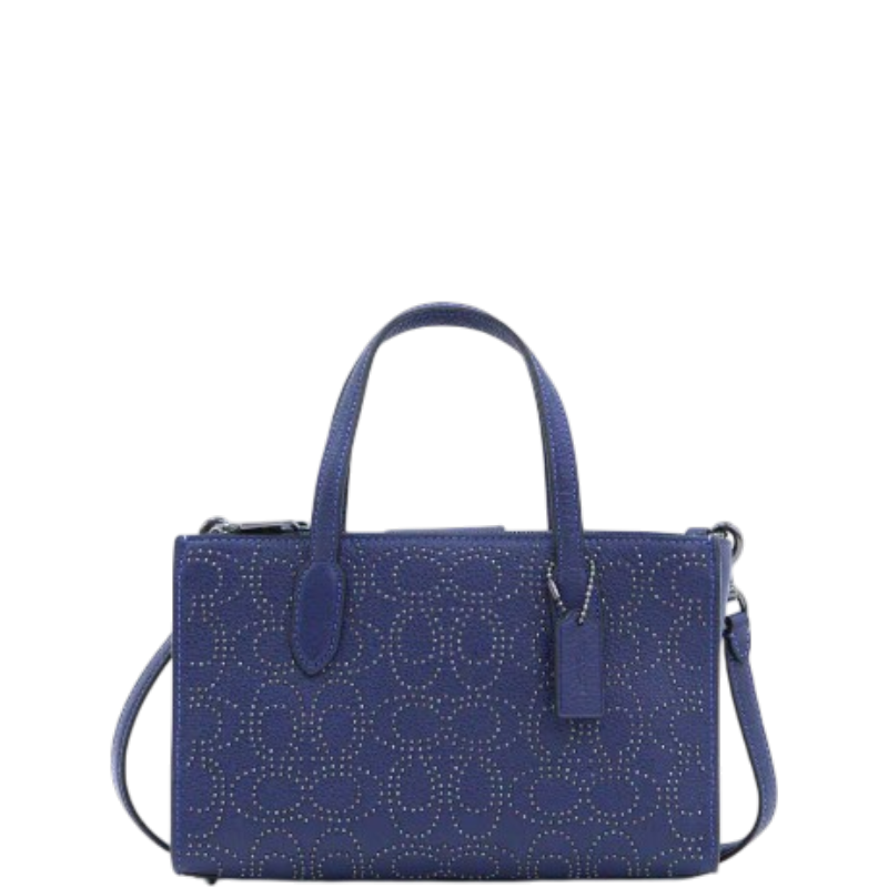 Coach Nina Small Tote Bag With Signature Rivets - Navy