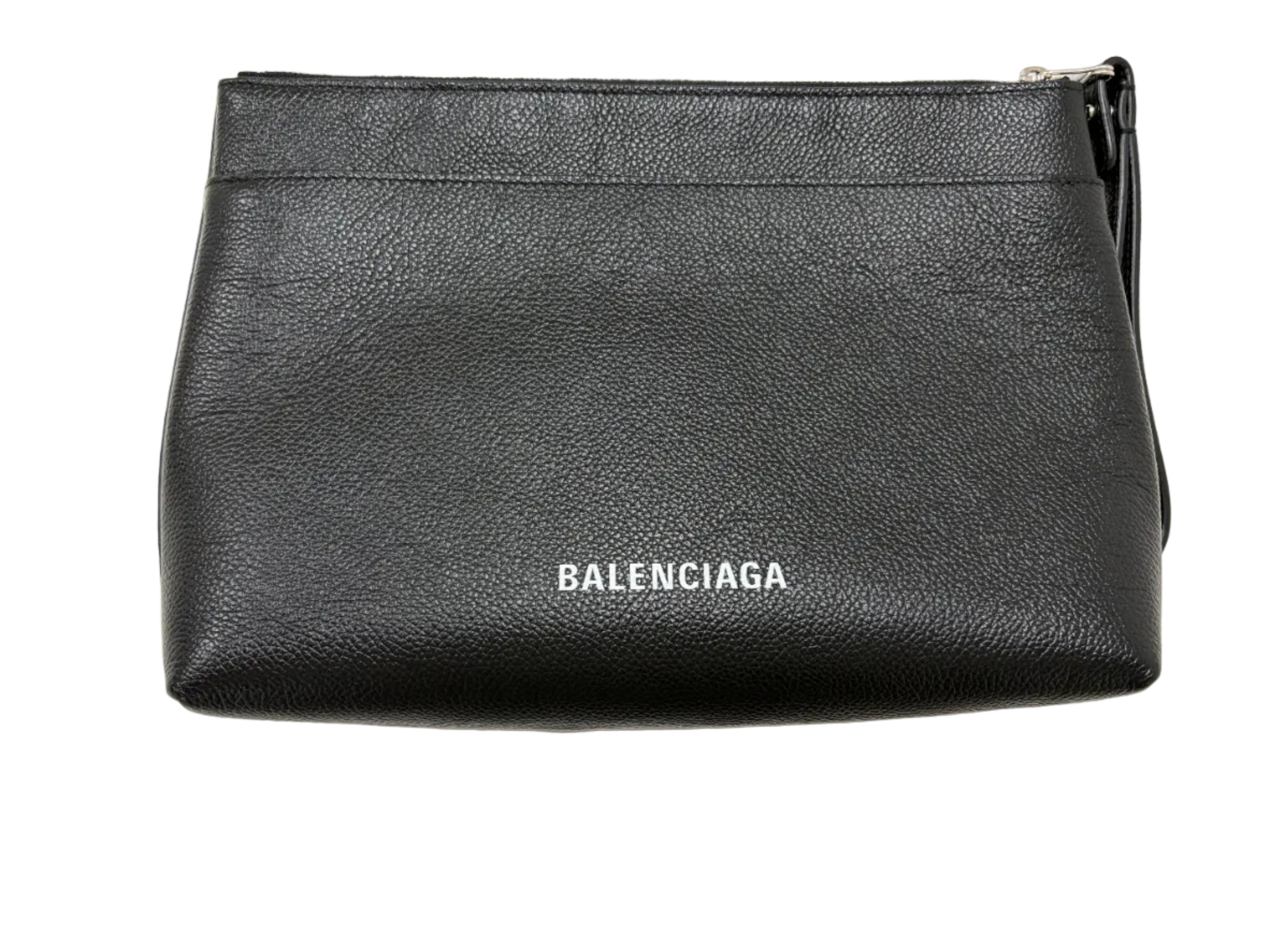 Balenciaga x The Simpsons Black Leather Gus Pouch Wristlet Clutch Bag