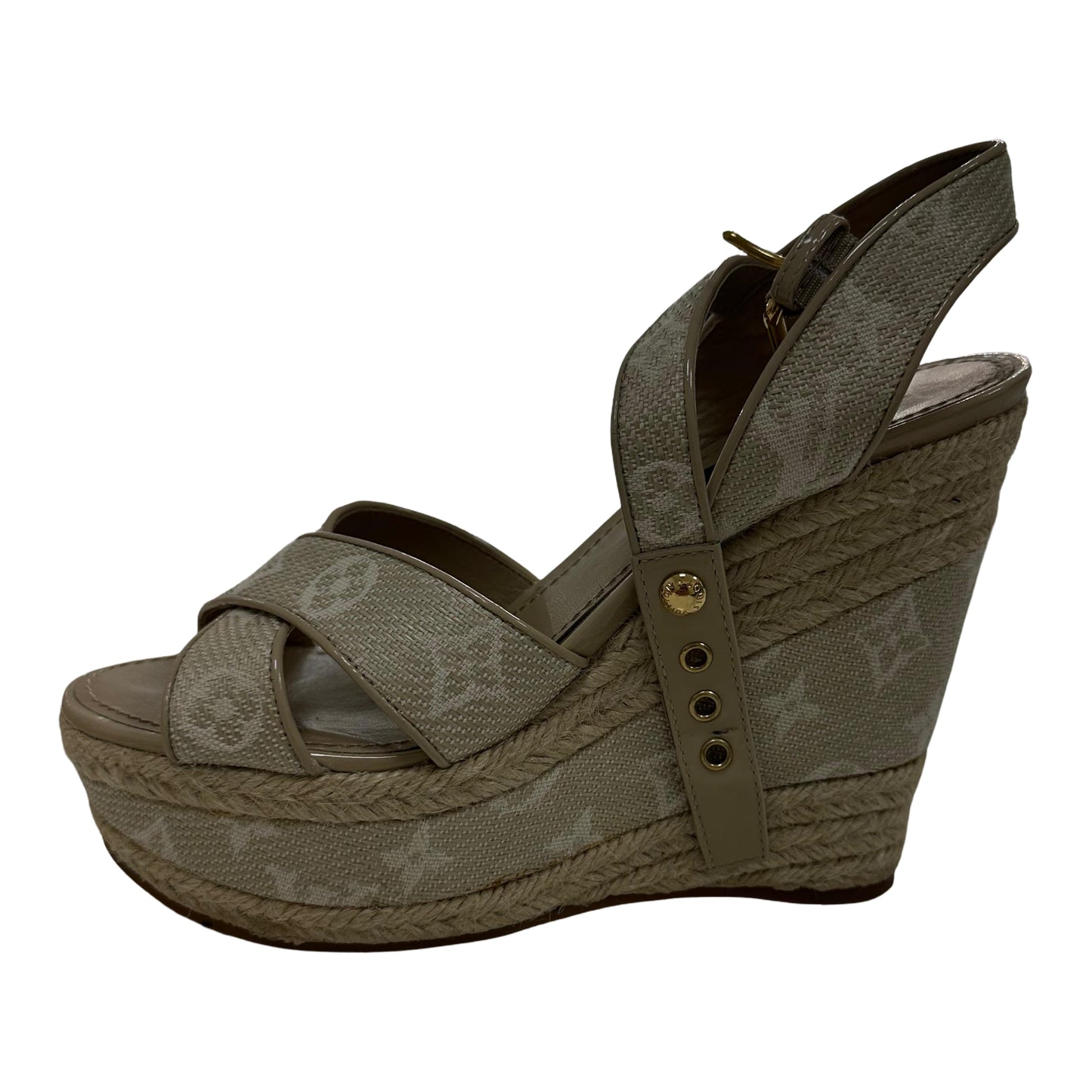 Louis Vuitton Canvas Monogram Nil Espadrille Wedge Sandals - Pre owned