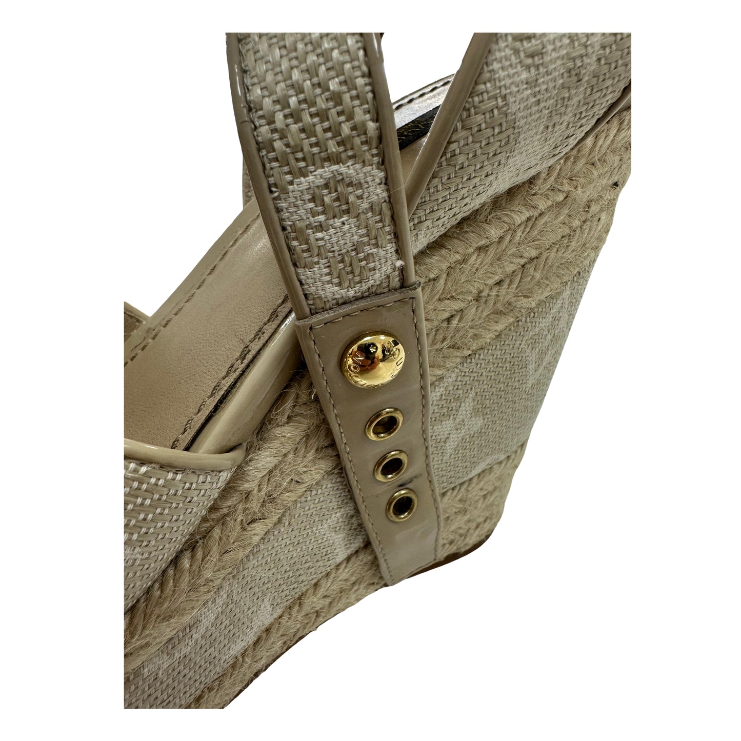 Louis Vuitton Canvas Monogram Nil Espadrille Wedge Sandals - Pre owned