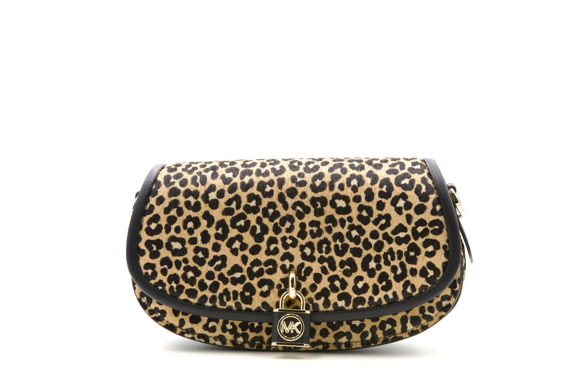 Michael Kors Mila Small Leopard Print Calf Hair Shoulder Bag- Brown/ M