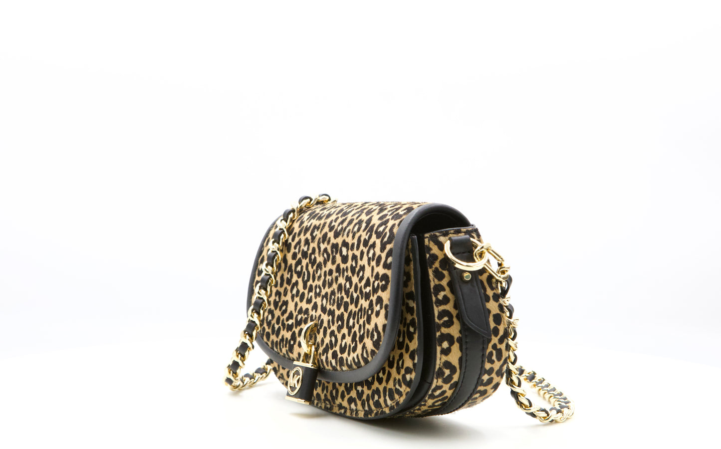 Michael Kors Mila Small Leopard Print Calf Hair Shoulder Bag