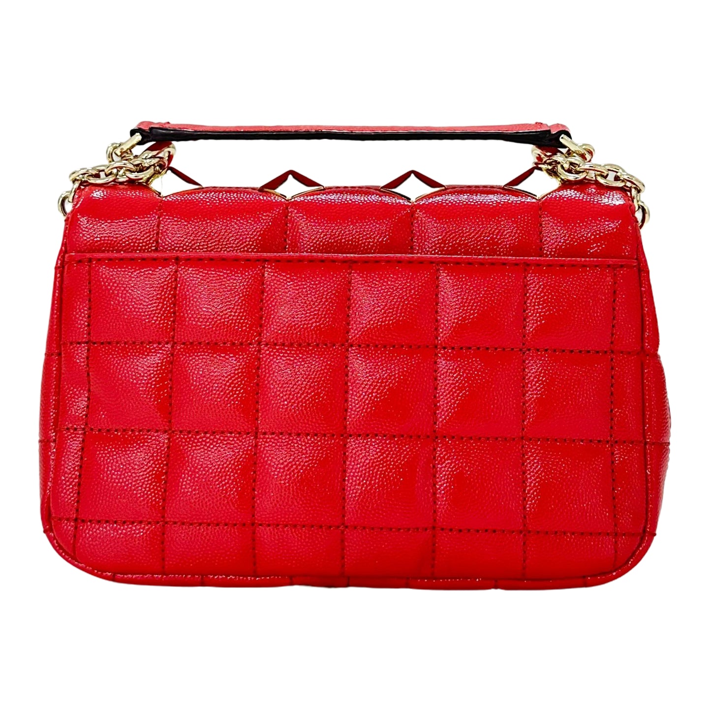Michael Kors SoHo Small Studded Quilted Patent Leather Shoulder Bag-