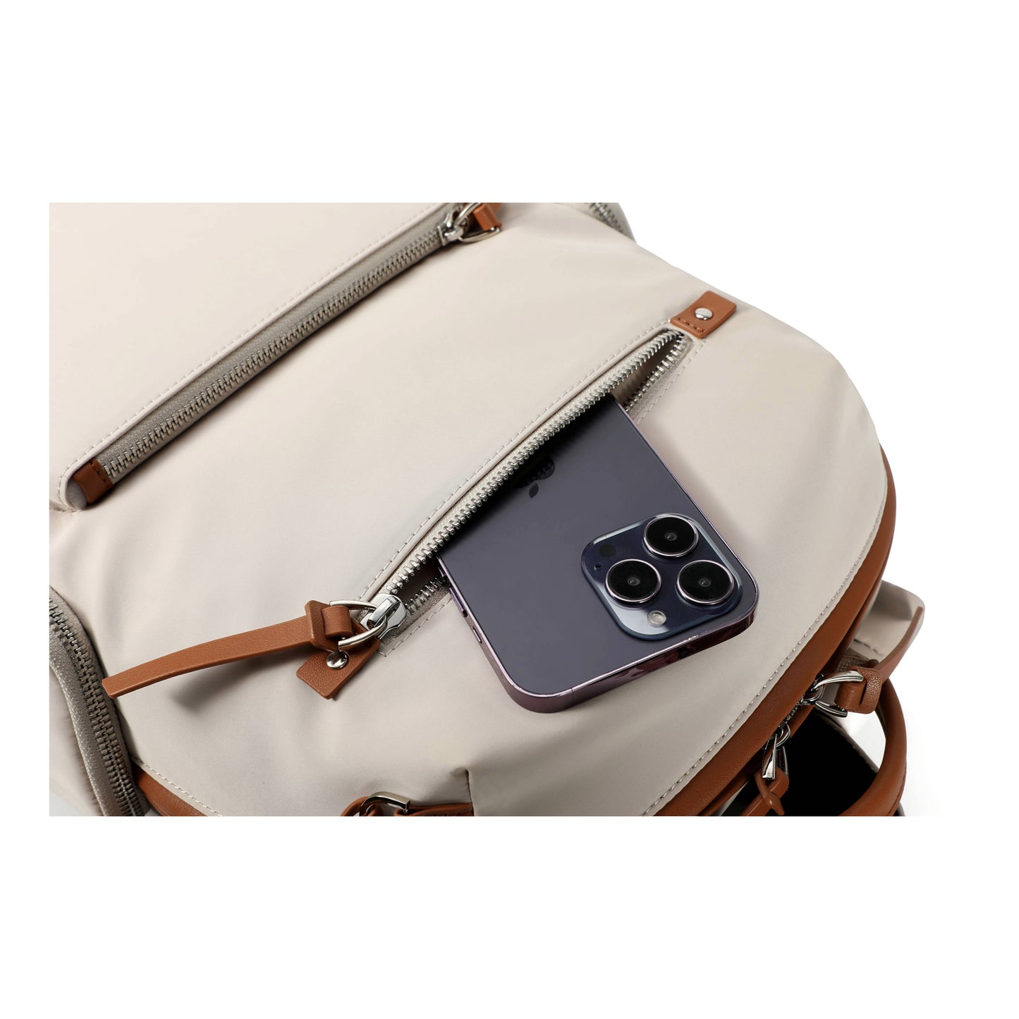 UNOO Elara Backpack -Chalk/Brown