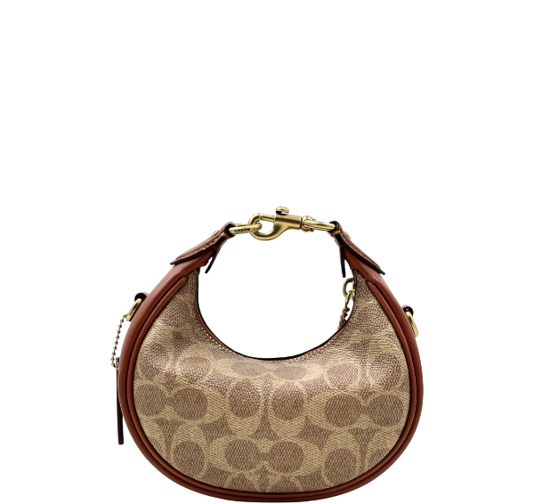 Coach Mini Jonie Bag In Signature Canvas- Brass/Tan Caramel