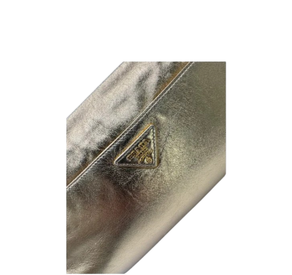 Prada Nappa Leather Flame Clutch Bag Gold Handbag Women’s Designer