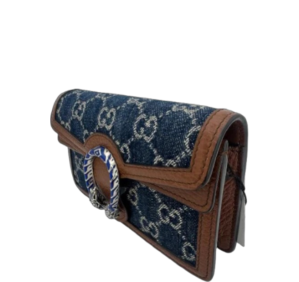 Gucci Dionysus Crossbody Bag Women’s Navy Denim GG Supreme Chain Shoulder Bag