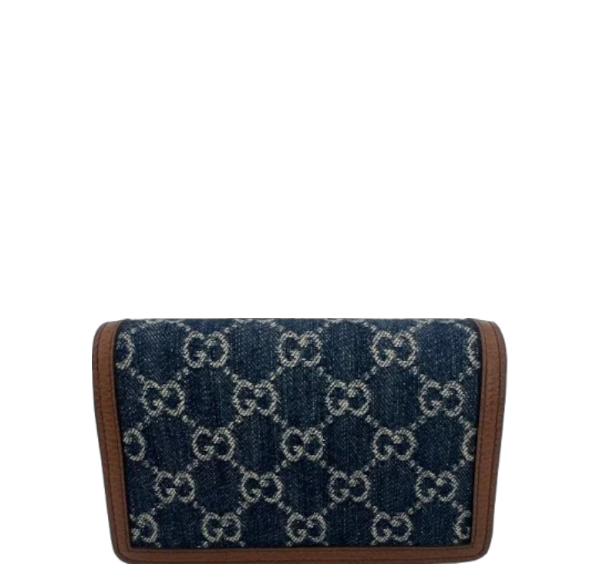 Gucci Dionysus Crossbody Bag Women’s Navy Denim GG Supreme Chain Shoulder Bag