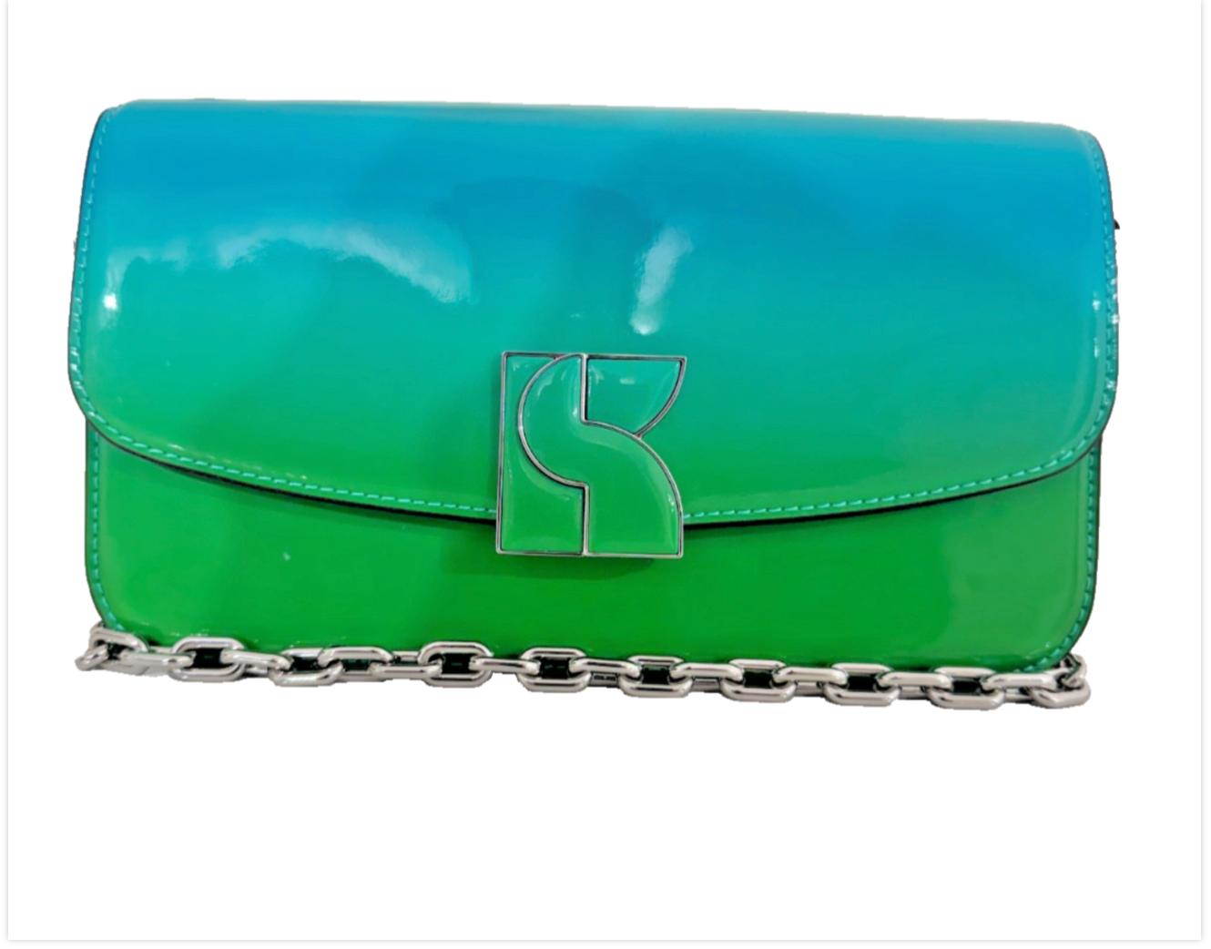 Kate Spade Dakota Ombre Patent Leather Small Crossbody Bag Mint Liqueur Multi