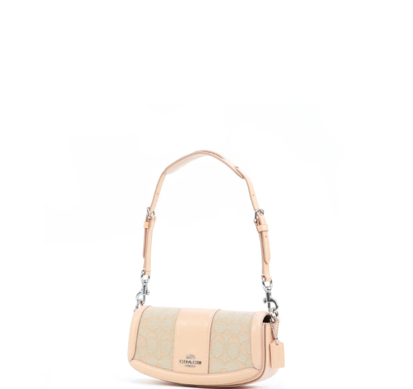 Coach Andrea Small Shoulder Bag In Signature Jacquard - Faded Blush