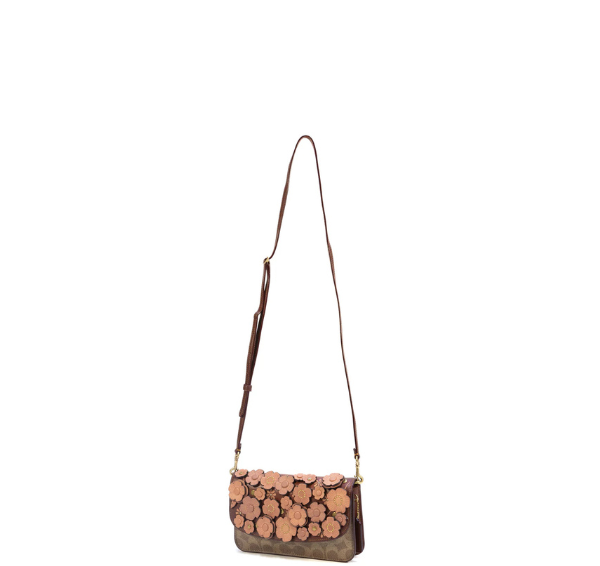 Coach Hayden Crossbody In Signature Canvas With Tea Rose Print - Tan Rust Multi