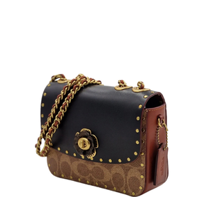 Coach Madison Shoulder Bag 16 In Signature Canvas With Rivets
