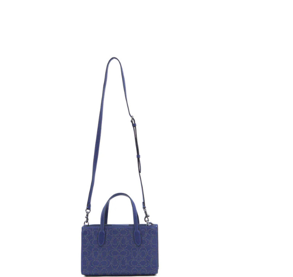 Coach Nina Small Tote Bag With Signature Rivets - Navy