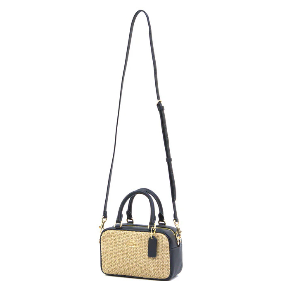 Coach Satchel Crossbody Straw - Toast Black