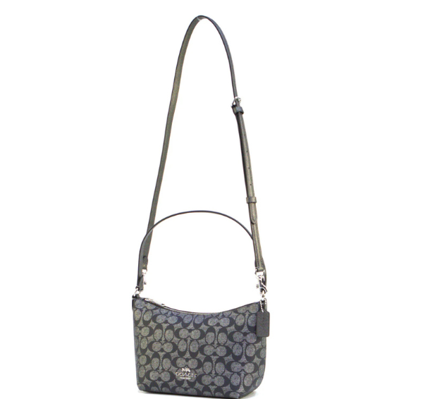 Coach Zip Top Shoulder Bag In Signature Canvas - Silver/Gunmetal Multi