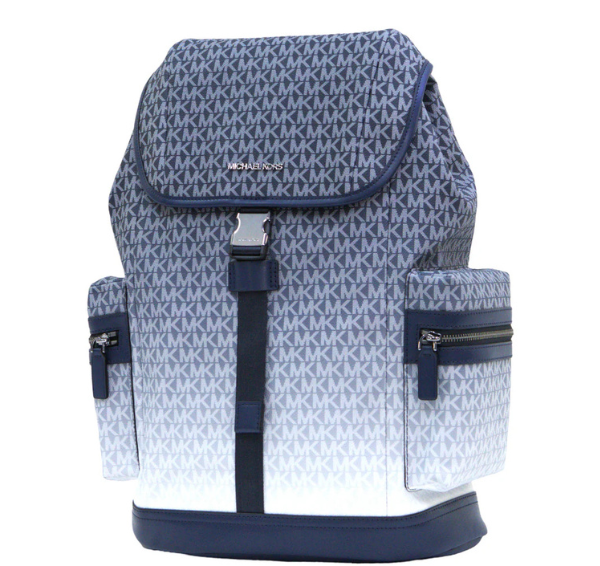 Michael Kors Cooper Men Pocket Backpack Single Speed Clip Buckle Strap - Navy