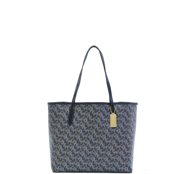 Coach City Tote With Coach Monogram Print - Black