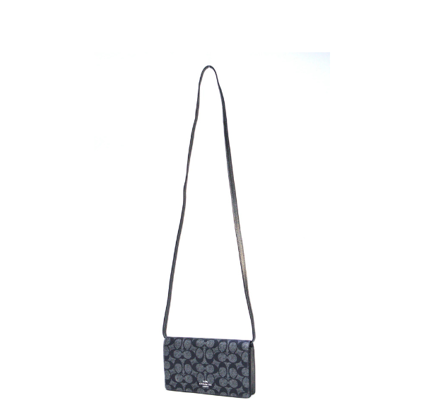 Anna Foldover Clutch Crossbody Bag In Signature Canvas - Silver/Gunmetal Multi