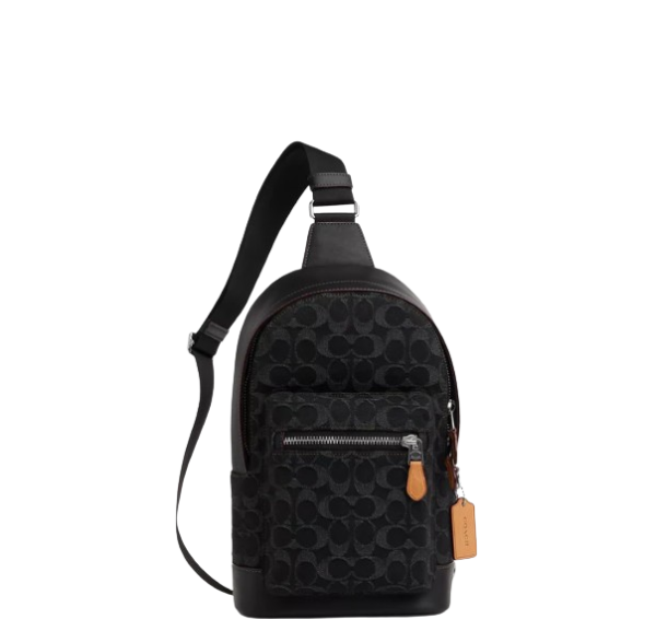 Coach West Pack In Signature Denim - Black