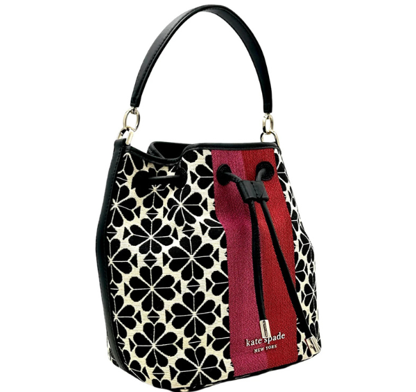 Kate Spade Spade Flower Jacquard Med Bucket Bag - Cream Multi