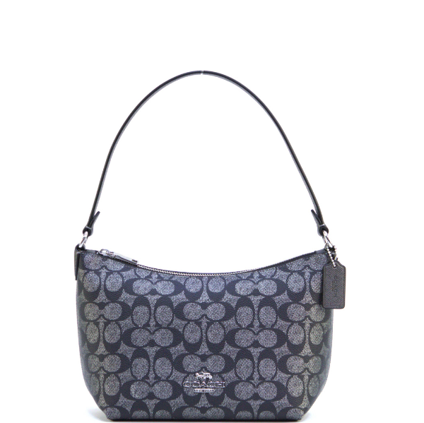 Coach Zip Top Shoulder Bag In Signature Canvas - Silver/Gunmetal Multi