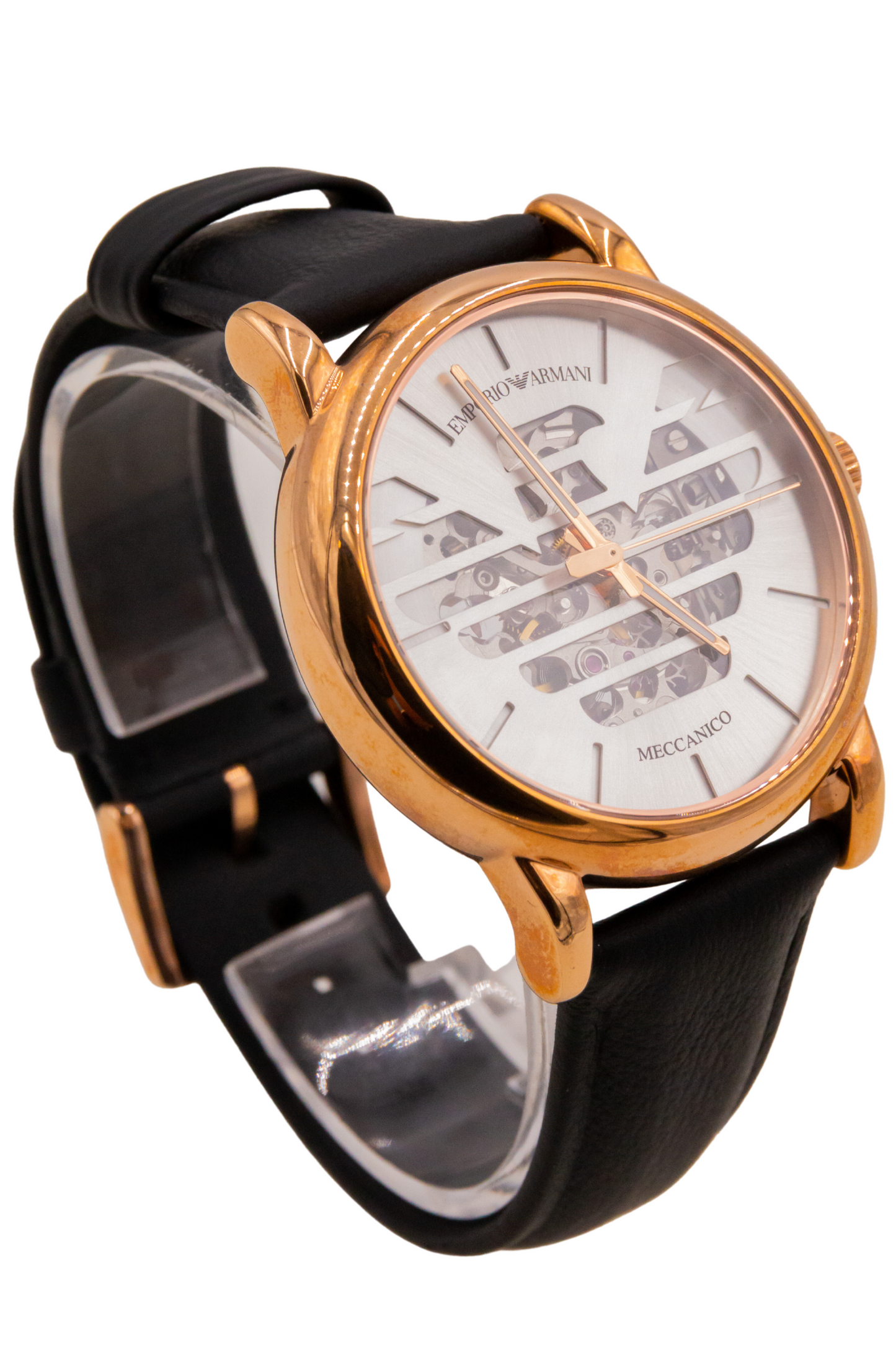 Emporio Armani Rose Gold-Tone Leather Automatic Men's Watch - AR60031