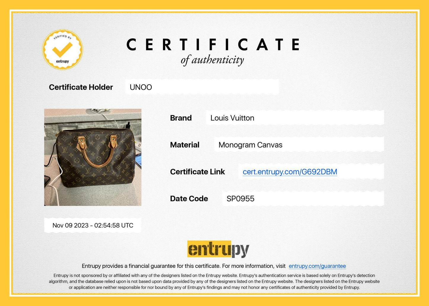 حقيبة يد Louis Vuitton Speedy 30 أصلية Monogram Brown #22176 - مملوكة مسبقًا