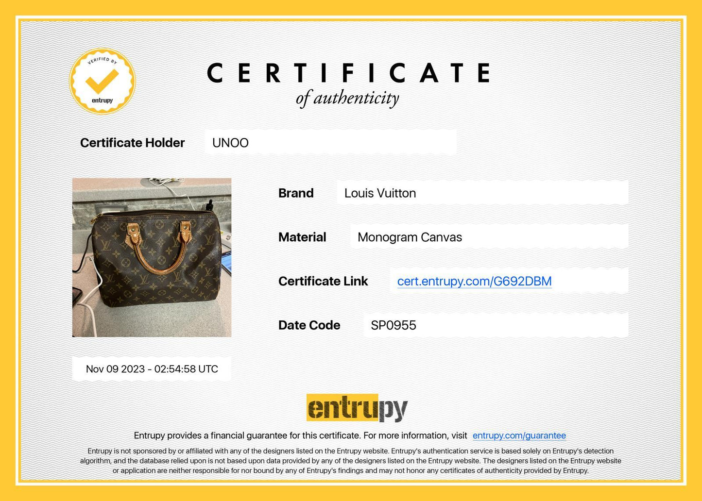 Auténtico bolso Louis Vuitton Speedy 30 Monogram Brown #22176 - Usado