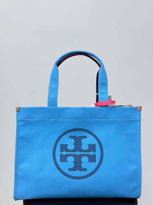 Tory Burch Colorblock Canvas Tote - Blue Sky Mix