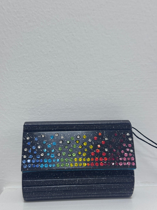 Kurt Geiger Mini Party Clutch Crystal Glitter-Black/ Multi
