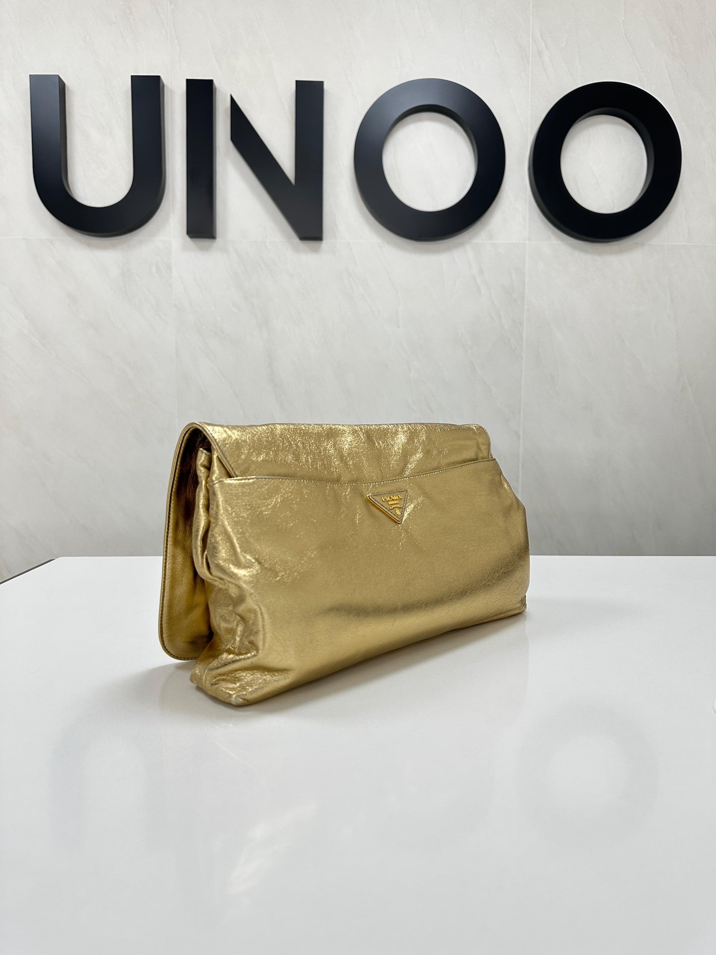 Prada Gold Rock Clutch Bag - PRE OWNED