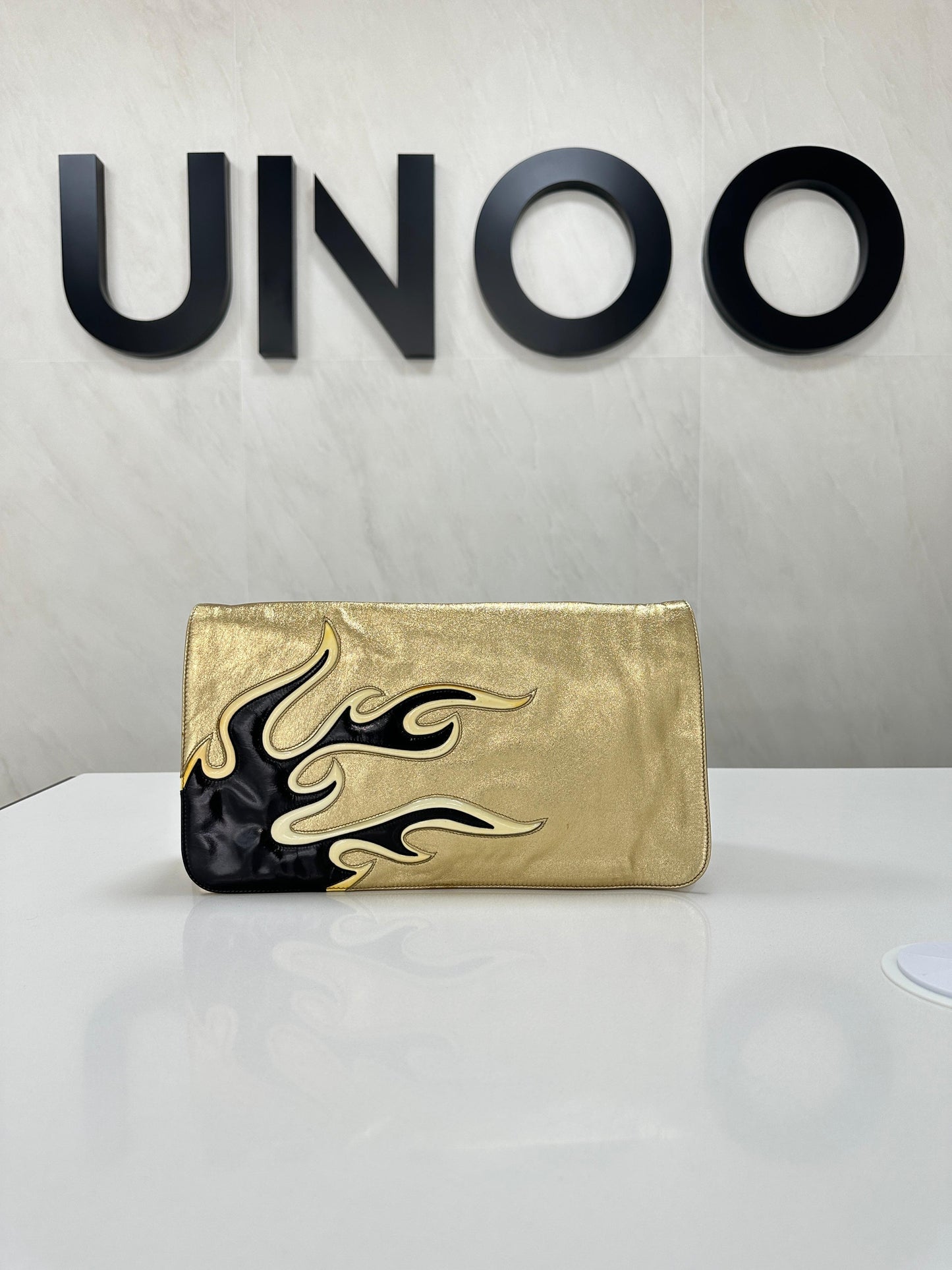 Prada Gold Rock Clutch Bag - PRE OWNED