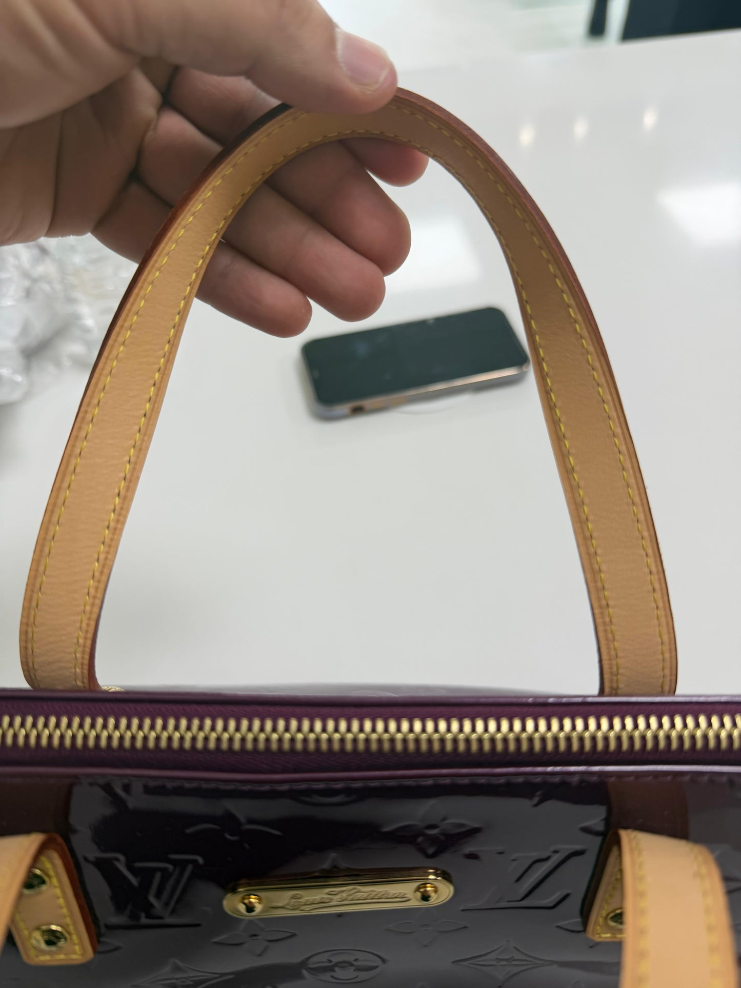 Louis Vuitton Violette Monogram Vernis Bellevue PM Bag - PRE OWNED