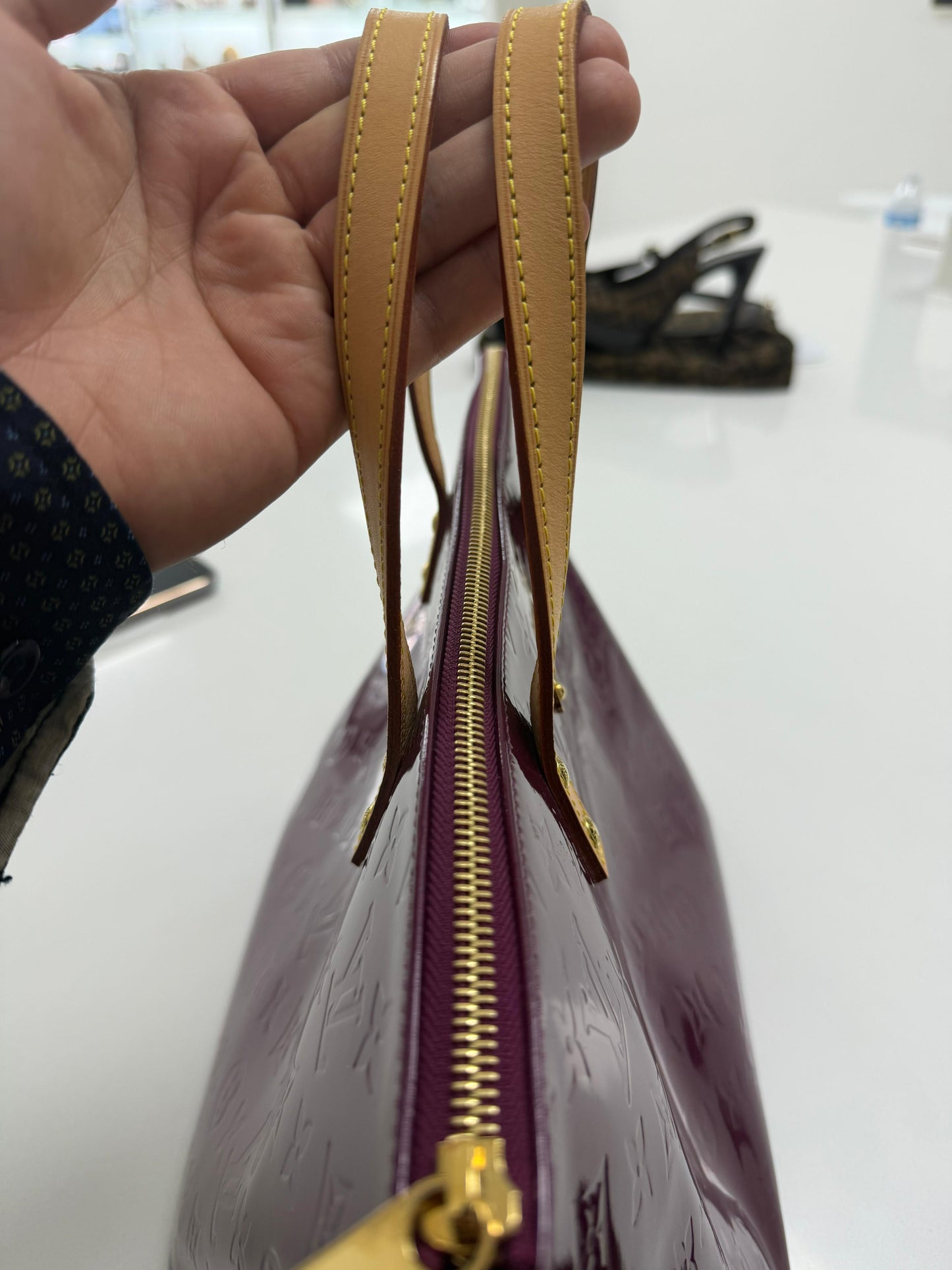 Louis Vuitton Violette Monogram Vernis Bellevue PM Bag - PRE OWNED