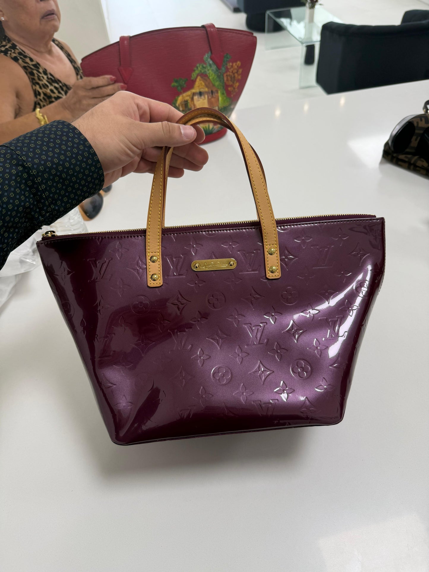 Louis Vuitton Violette Monogram Vernis Bellevue PM Bag - PRE OWNED