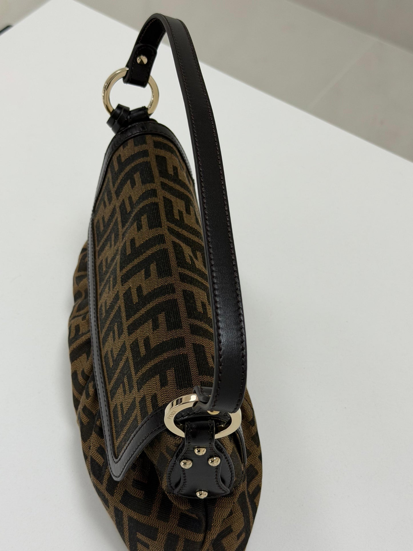 Fendi Tobacco Zucca Canvas and Leather Chef Shoulder Bag - PRE OWNED
