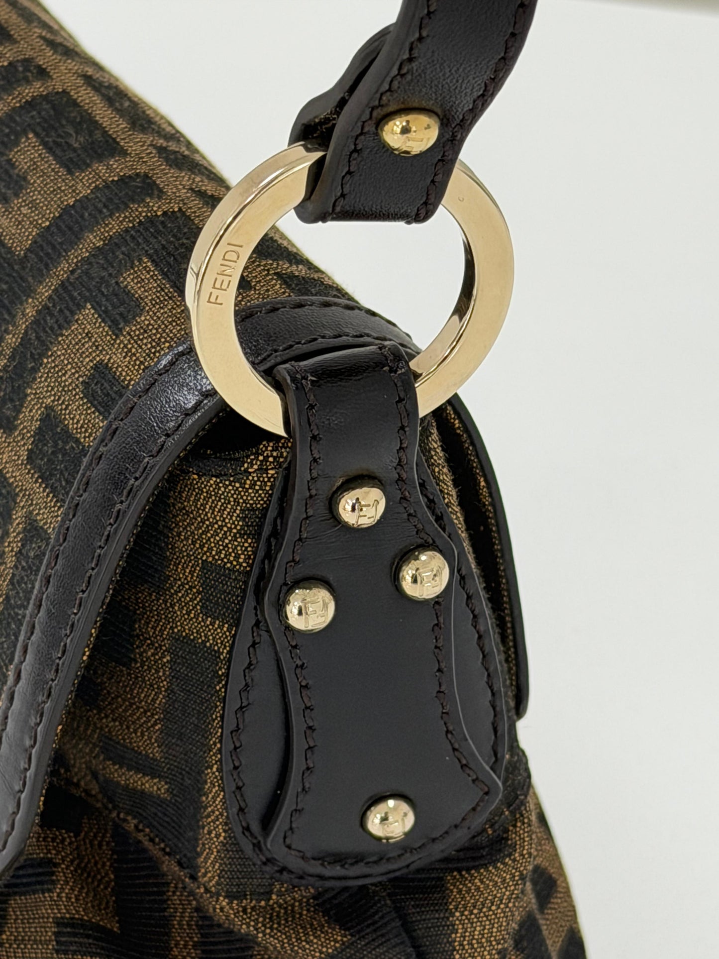 Fendi Tobacco Zucca Canvas and Leather Chef Shoulder Bag - PRE OWNED
