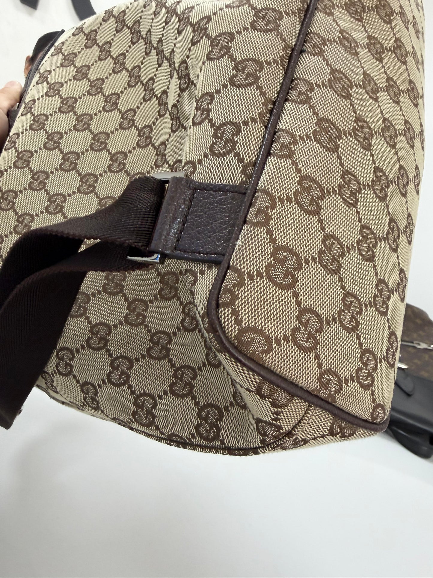 Gucci Jackie  Embossed Monogram Canvas Backpack -PRE OWNED