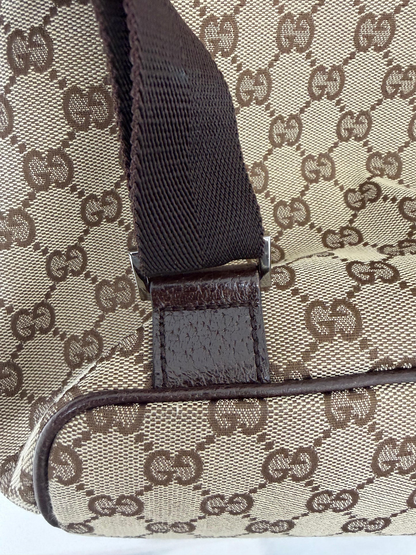 Gucci Jackie  Embossed Monogram Canvas Backpack -PRE OWNED