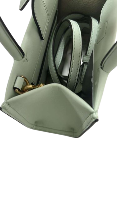 Tory Burch Mini Ella Leather Tote Bag – Green – Double T Logo Handbag New W/O Tags