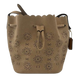 Coach Leather Drawstring Bucket Bag – Tan Perforated Floral – Crossbody Handbag - Used
