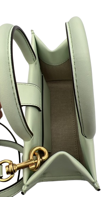Tory Burch Mini Ella Leather Tote Bag – Green – Double T Logo Handbag New W/O Tags