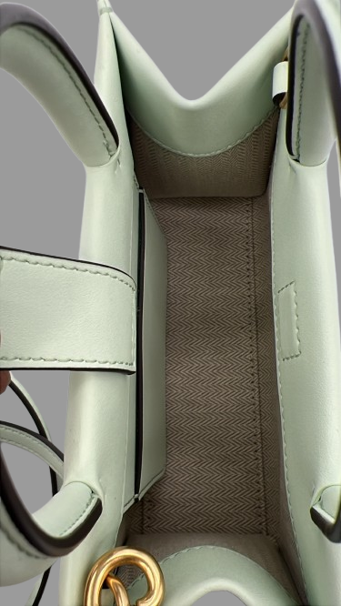 Tory Burch Mini Ella Leather Tote Bag – Green – Double T Logo Handbag New W/O Tags