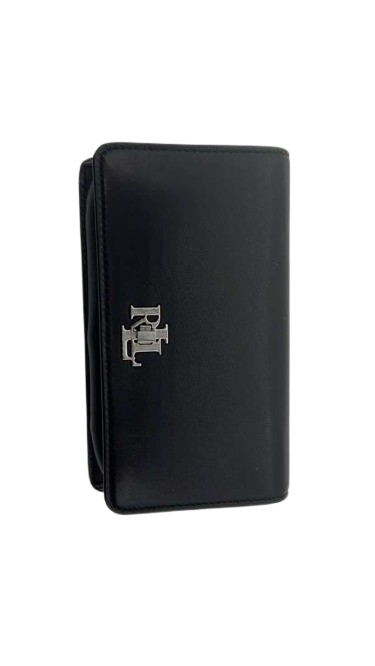 Black Leather RL Logo Crossbody Bag – Stylish & Elegant – Chain Strap