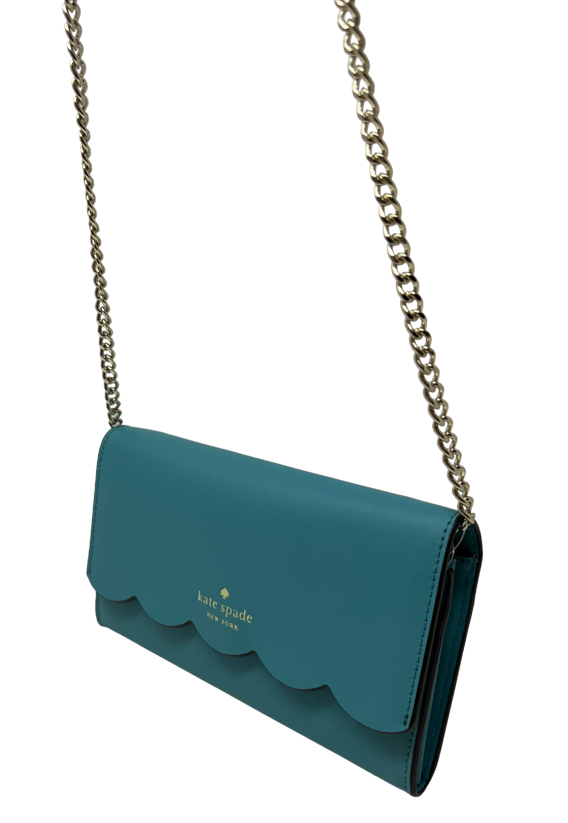 Kate Spade Gemma Stone Blue Smooth Leather Wallet on a Chain Bag WLR00552 $249