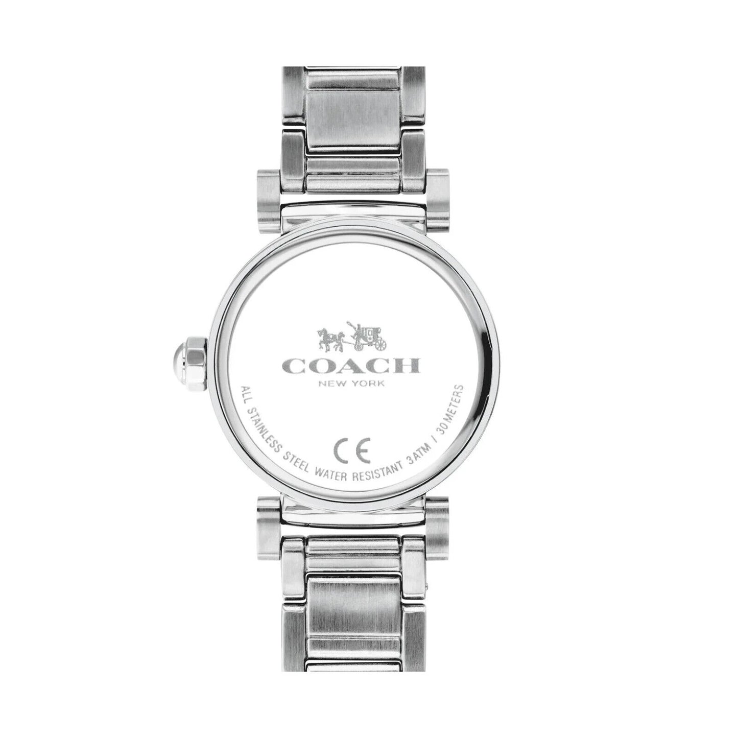 Coach Women's Madison Silver Stainless Steel Strap White Dial Watch 14502396